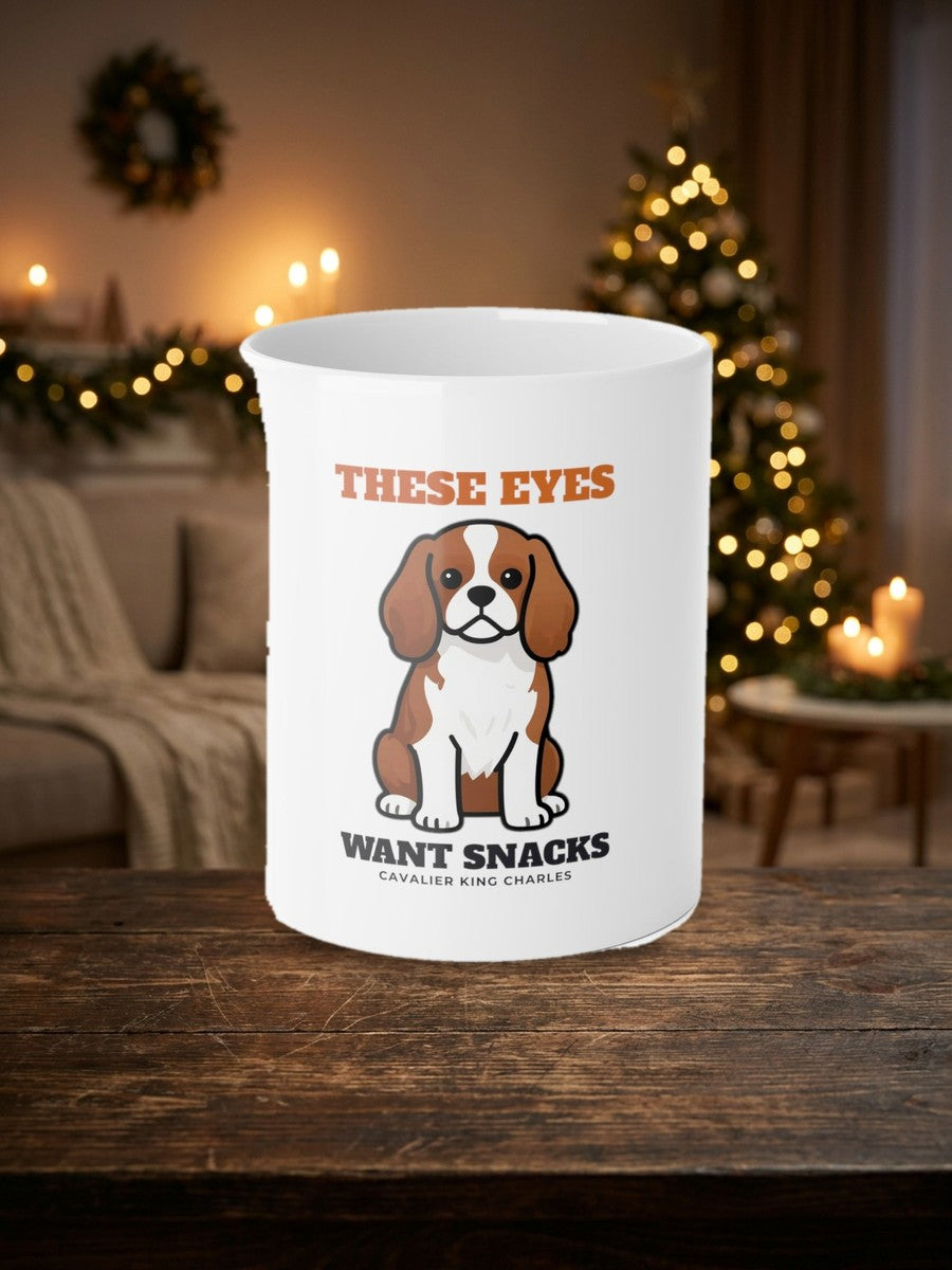 These Eyes Want Snacks Cavalier King Charles Mug styled Christmas flat lay
