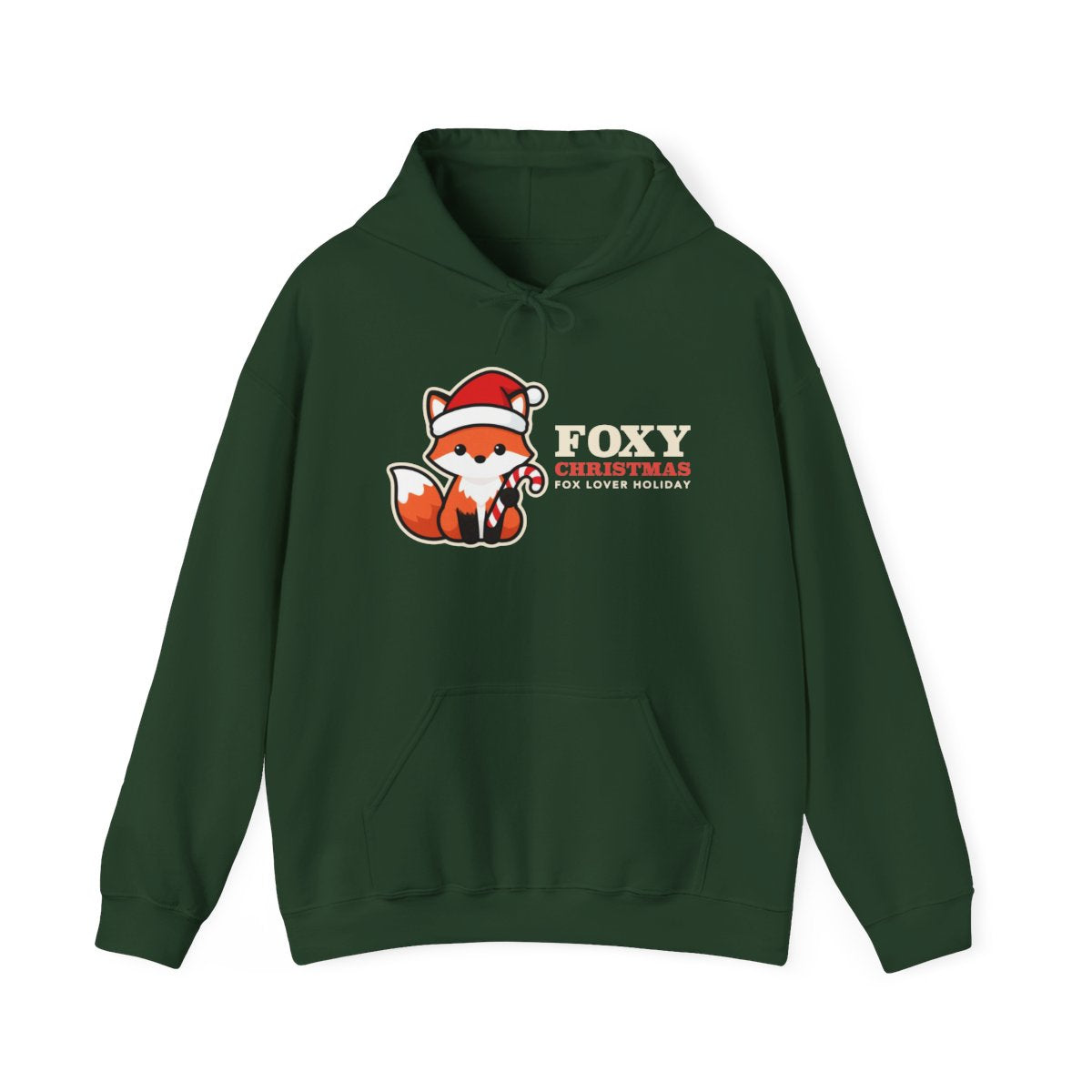 Fox Christmas Hoodie in forest green